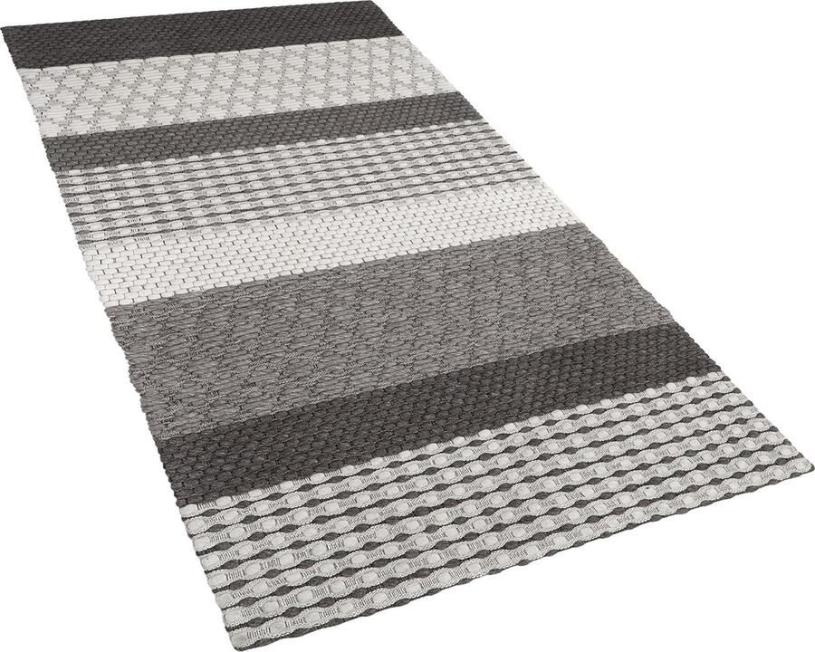 Beliani AKKAYA Laagpolig vloerkleed Lichtgrijs 80 x 150 cm Wol