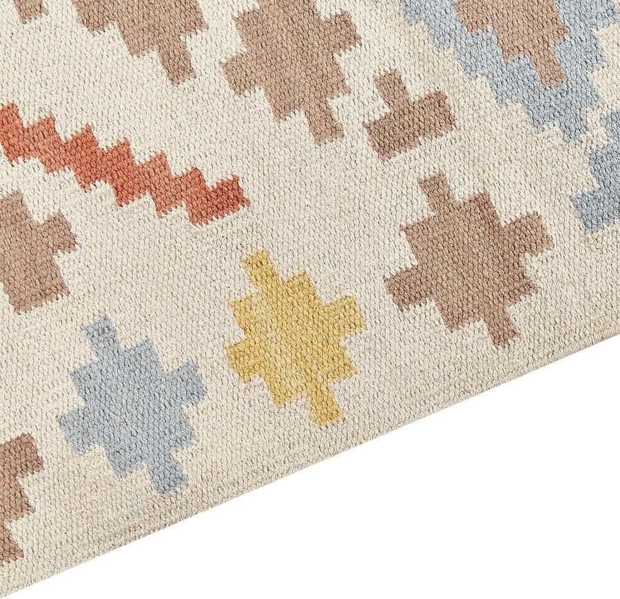 Beliani -ATAN-Kelim vloerkleed-Meerkleurig-80 x 300 cm- Katoen - Foto 2