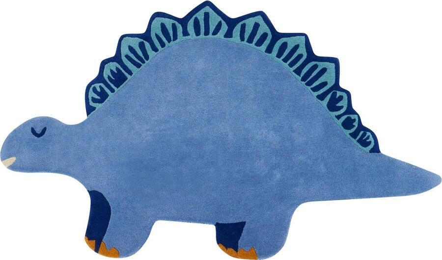 Beliani Vloerkleed dinosaurus wol blauw 100 x 160 cm TREX - Foto 2