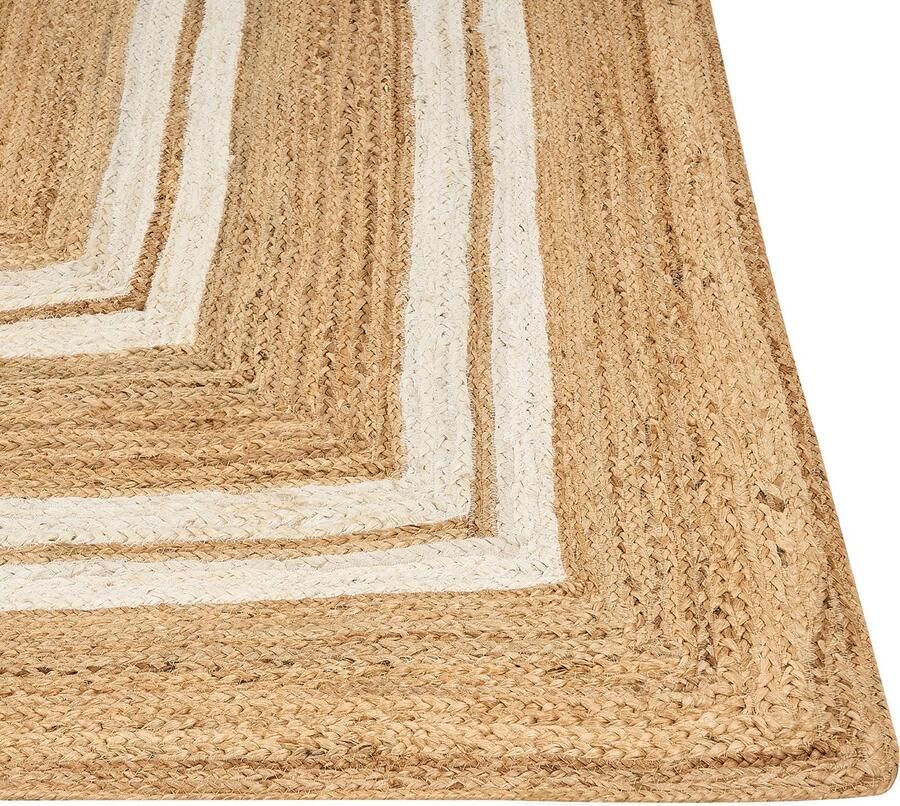 Beliani -ELMALI-Laagpolig vloerkleed-Lichtbeige-160 x 230 cm-Jute - Foto 2