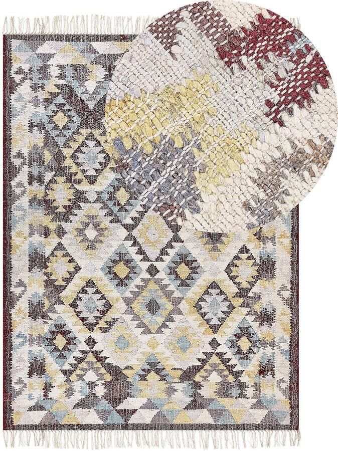 Beliani FENER Jute vloerkleed Multicolor 140 x 200 cm Jute