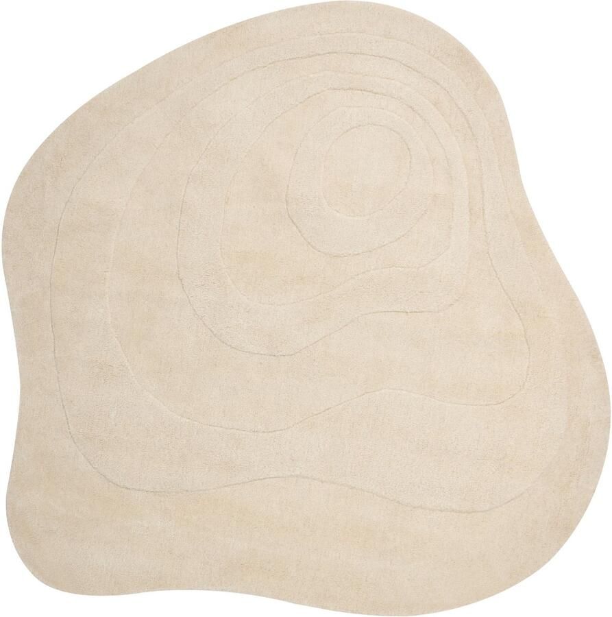 Beliani GORANO Vloerkleed Lichtbeige 160 x 160 cm Viscose