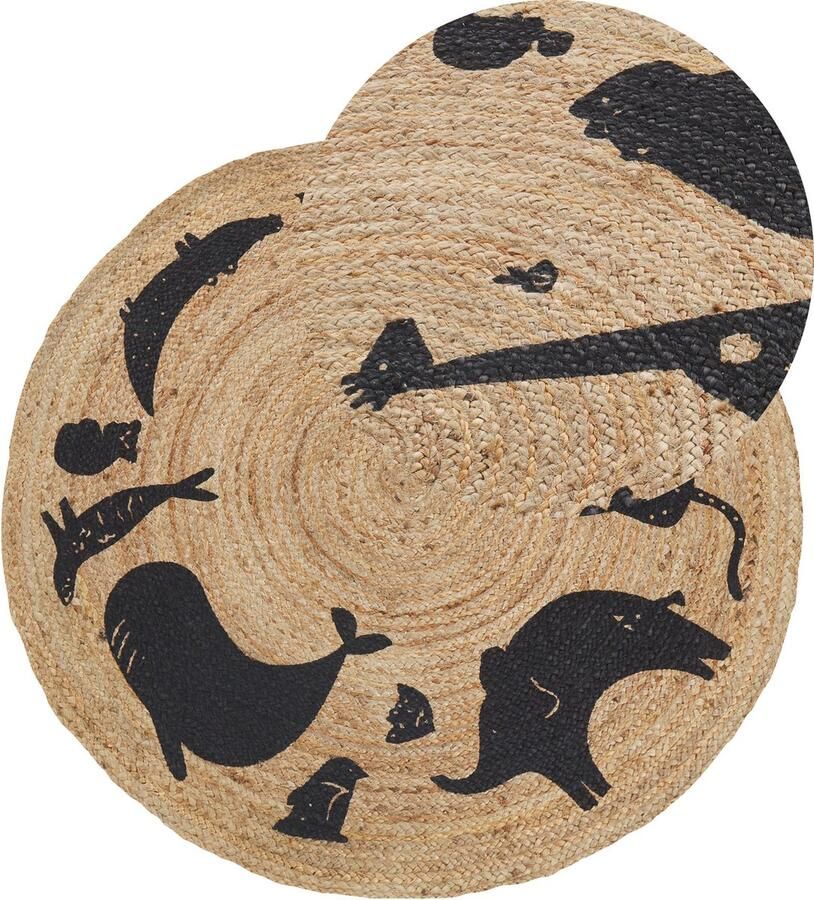 Beliani Vloerkleed jute beige ⌀ 120 cm EARTH - Foto 2