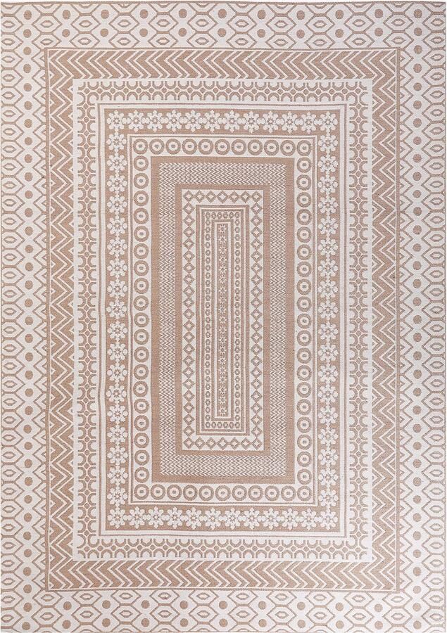 BELIANI BAGLAR Jute vloerkleed Beige Wit 160 x 230 cm Jute