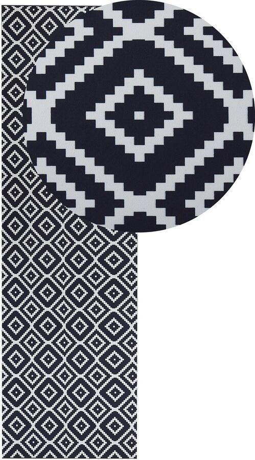 Beliani Vloerkleed zwart en wit 60 x 200 cm KARUNGAL - Foto 2