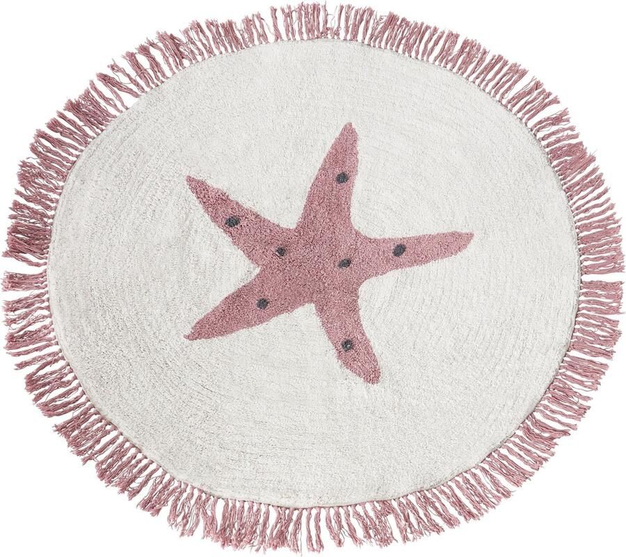 Beliani STARS Vloerkleed Gebroken wit 120 cm Katoen - Foto 2