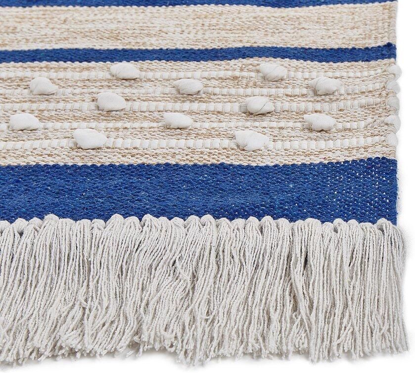 Beliani KONDHALI Modern vloerkleed Marineblauw 80 x 150 cm Katoen - Foto 2