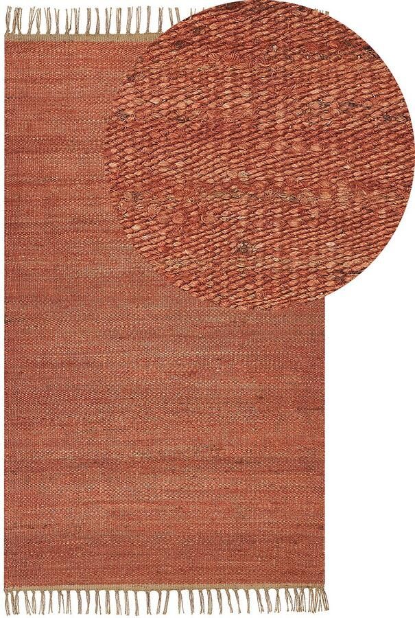 Beliani LUNIA Jute vloerkleed Lichtrood 80 x 150 cm Jute