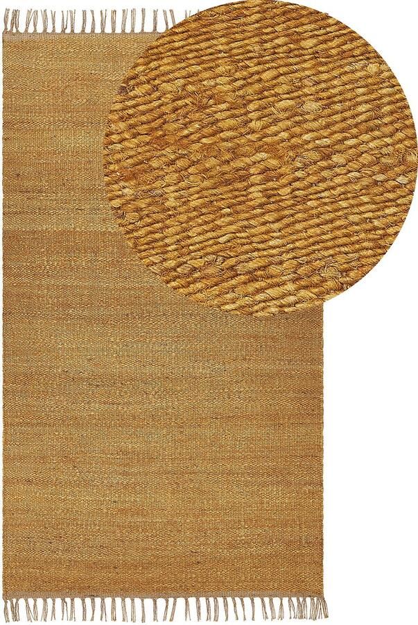 Beliani LUNIA Jute vloerkleed Mosterdgeel 80 x 150 cm Jute