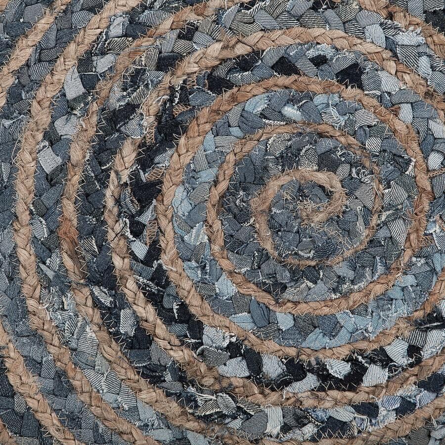 Beliani MASLAK Laagpolig vloerkleed Grijs 120 cm Jute - Foto 2