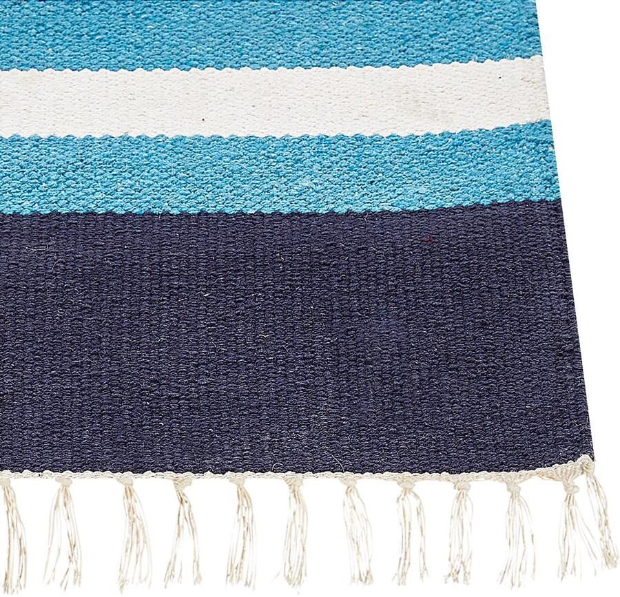 Beliani Vloerkleed NORATUS Multicolor 80 x 300 cm Katoen Kelim - Foto 2