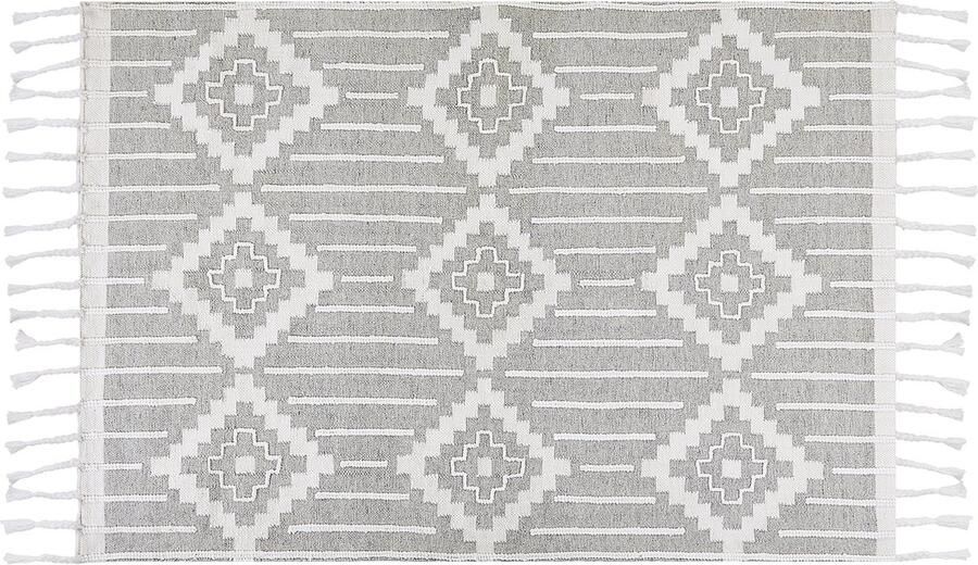 Beliani Vloerkleed polyester grijs wit 160 x 230 cm TABIAT