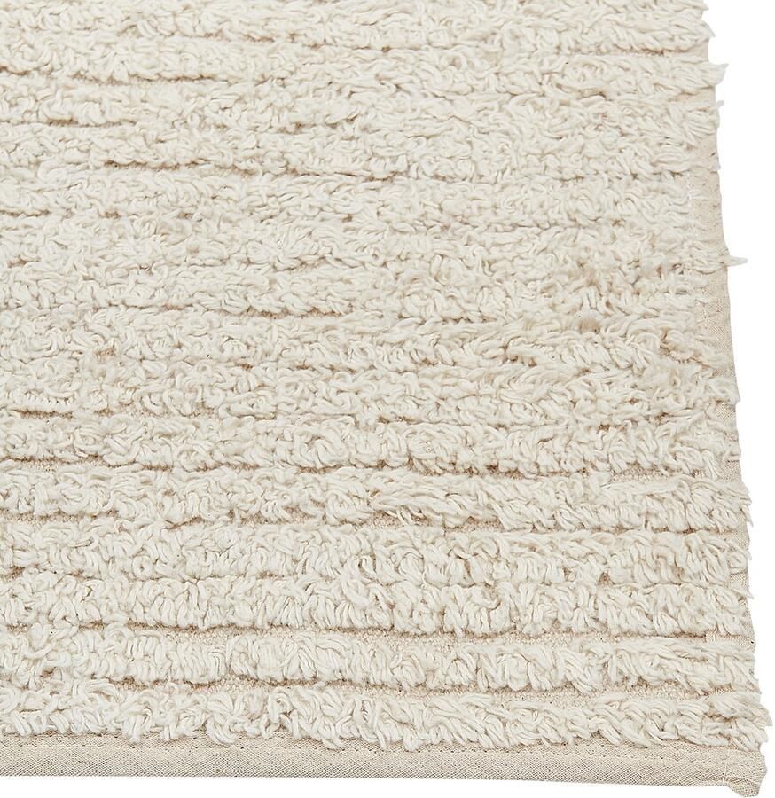 Beliani TEZPUR Laagpolig vloerkleed Lichtbeige 160 x 230 cm Katoen