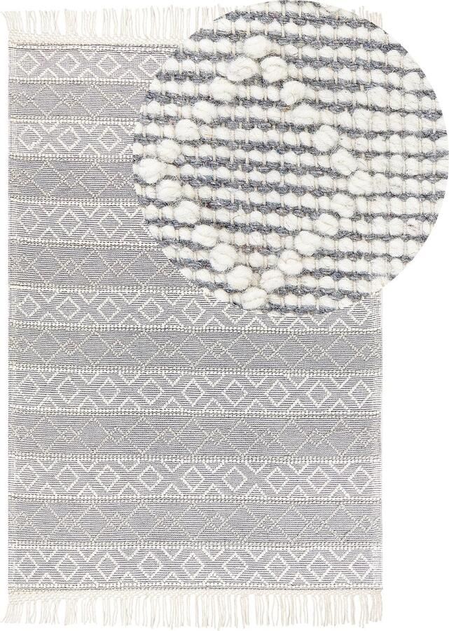 Beliani TONYA Modern vloerkleed Gebroken wit 160 x 230 cm Wol