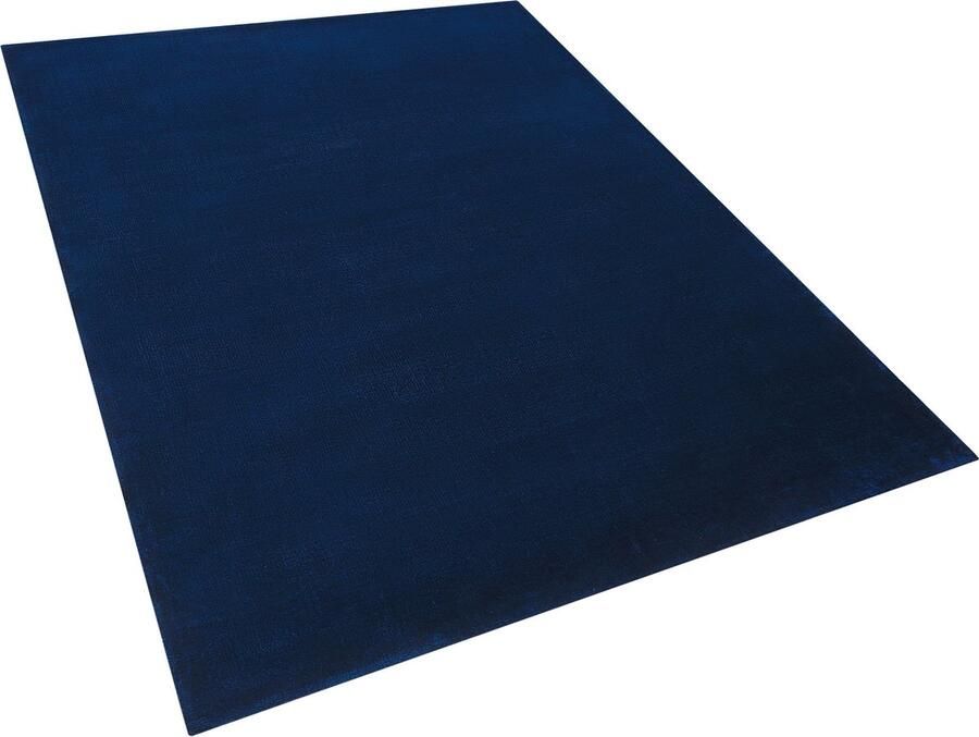 Beliani GESI II Laagpolig vloerkleed Marineblauw 140 x 200 cm Viscose