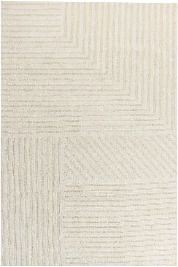 Beliani ABEGUM Vloerkleed Lichtbeige 200 x 300 cm Wol