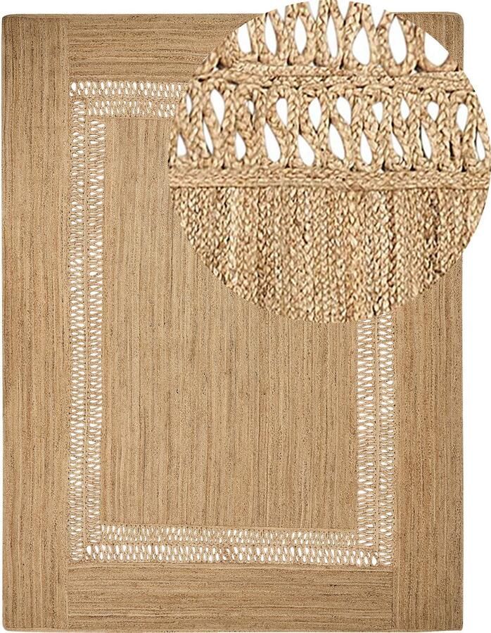 Beliani YENIKOY Vloerkleed Beige 300 x 400 cm Jute