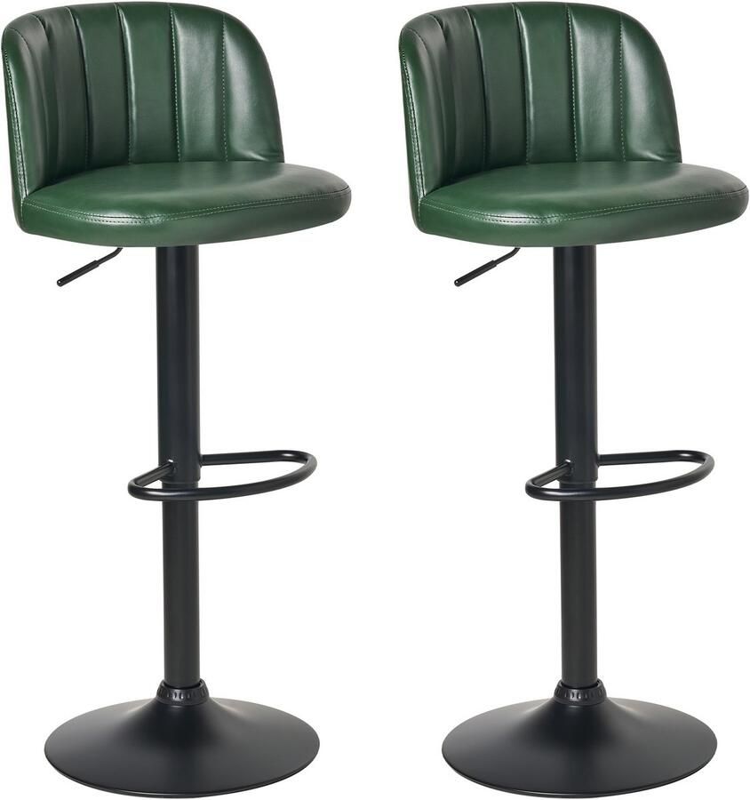 Beliani VLORE Barkruk set van 2 Donkergroen Kunstleer