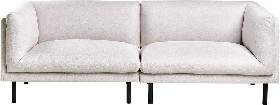 Beliani VORGOD Driezitsbank Lichtbeige Polyester