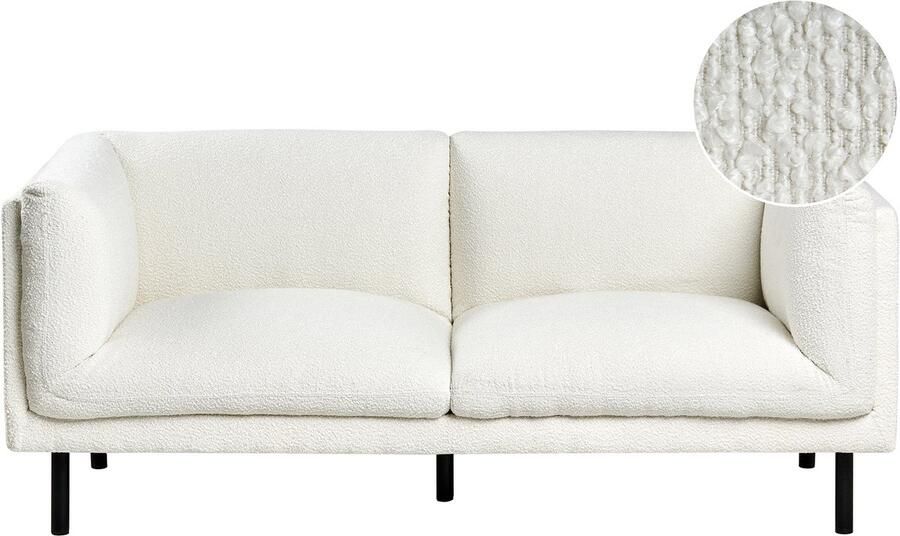 Beliani Bank VORGOD Bouclé Gebroken wit 2-zitter