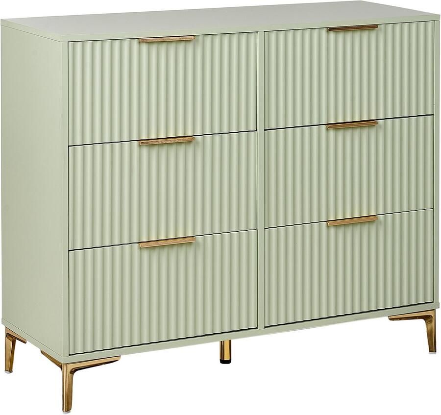 Beliani WALCOTT Ladekast met 6 lades Lichtgroen MDF