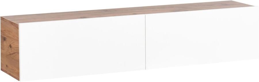 Beliani GLADSTONE Wandgemonteerd TV-meubel Bruin Wit 140 cm Vezelplaat
