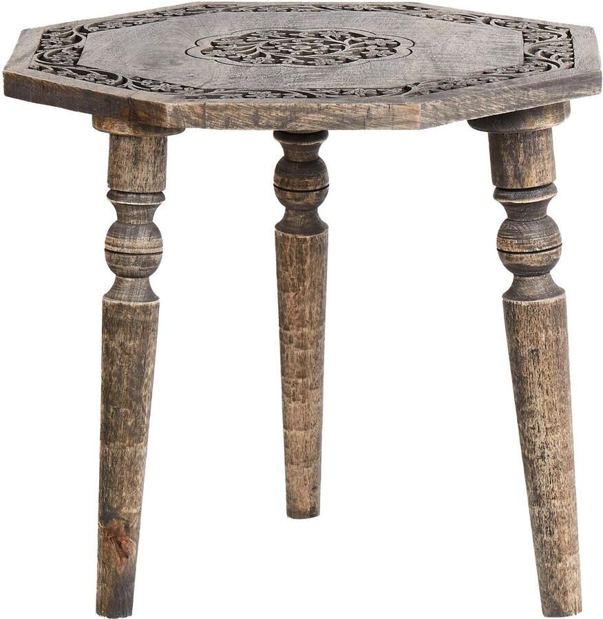 Beliani WANDILO Bijzettafel Donkerbruin 48 x 48 cm Mangohout