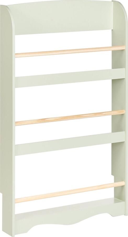 Beliani Wandplank LILOET Bewerkt hout 100 cm Lichtgroen