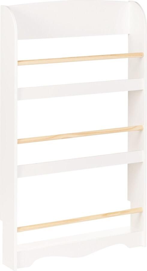 Beliani Wandplank LILOET Bewerkt hout 100 cm Wit