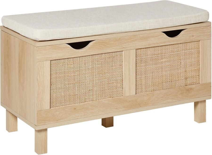 Beliani Bank met opbergruimte WASHINGTON Lichtbruin