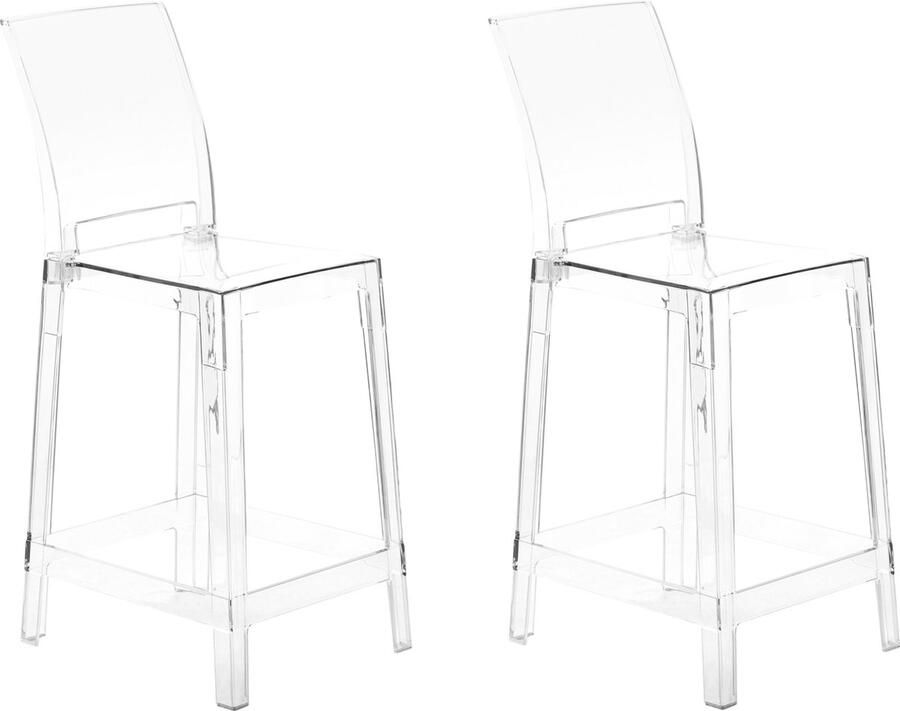 Beliani WELLINGTON Barkruk set Transparant Polycarbonaat