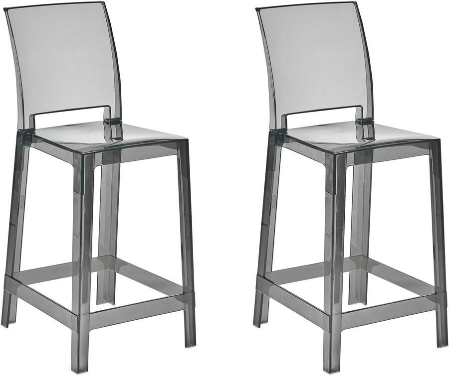 Beliani WELLINGTON Barkruk-Transparant-Polycarbonaat