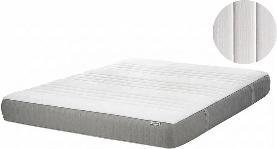 Beliani WHISPER Traagschuimmatras stevig Wit 140 x 200 cm Polyester - Foto 2
