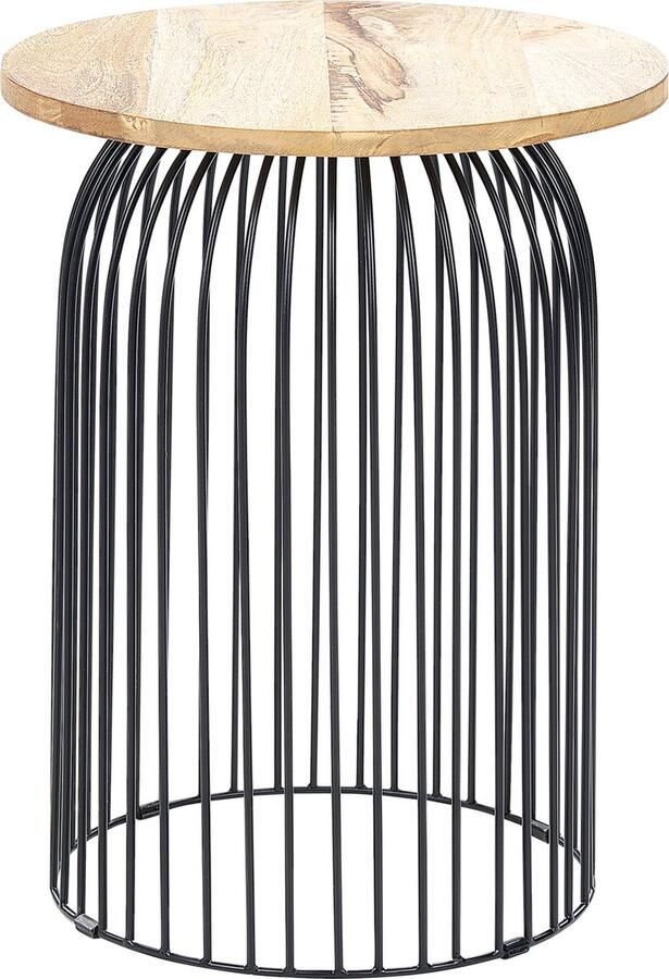 Beliani WILLS Bijzettafel Lichte houtkleur Mangohout