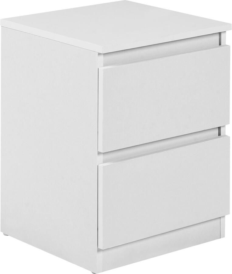 Beliani Nachtkastje met 2 lades WINNIPEG Wit