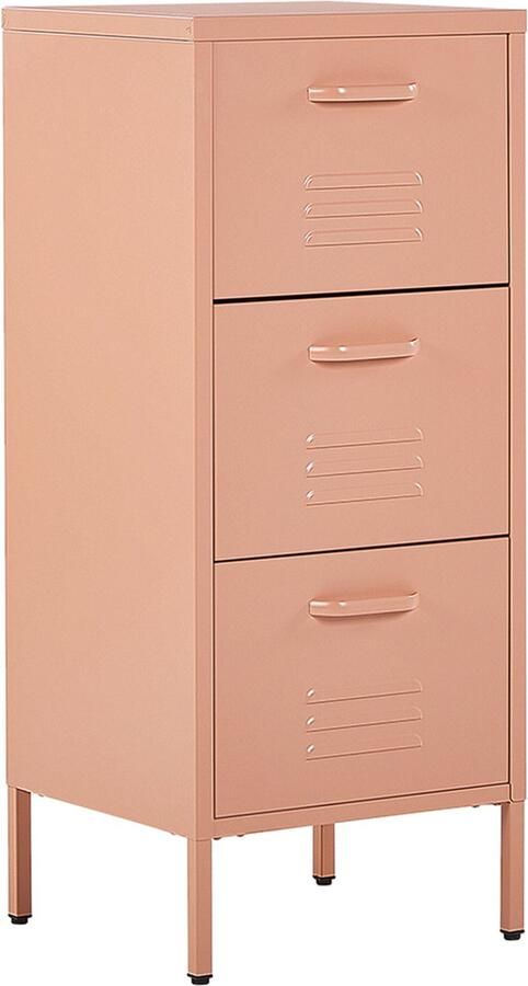 Beliani WOSTOK Kantoorkast Perzik Staal