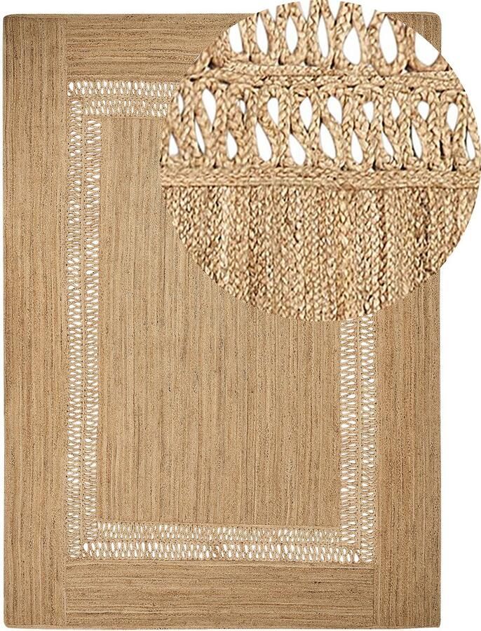 Beliani YENIKOY Vloerkleed Beige 160 x 230 cm Jute