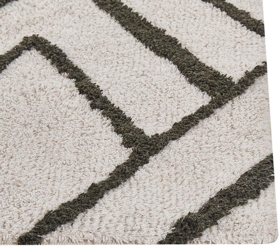 Beliani YESILKOY Vloerkleed Donkergroen 160 x 230 cm Katoen