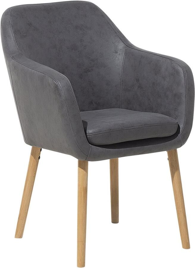 Beliani YORKVILLE Eetkamerstoel-Lichte houtkleur-Kunstleer