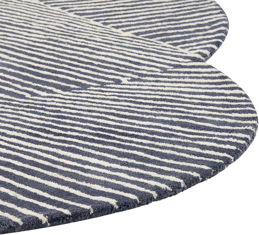 Beliani Vloerkleed wol wit grafietgrijs 140 x 200 cm ZABOL