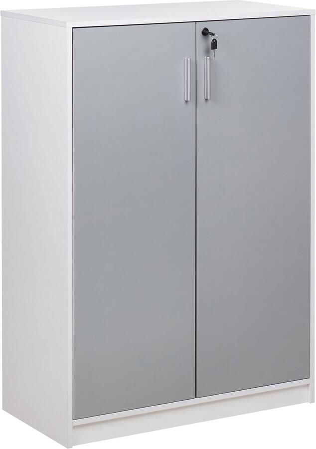 Beliani ZEHNA Sideboard Lichtgrijs|Wit 117 cm Vezelplaat