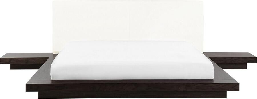Beliani ZEN Futon tweepersoonsbed Donkere houtkleur 160 x 200 cm MDF - Foto 2