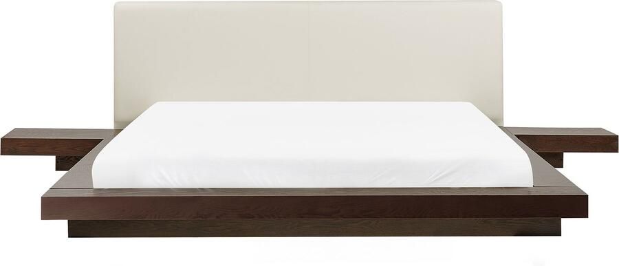 Beliani ZEN Futon tweepersoonsbed Donkere houtkleur 160 x 200 cm MDF