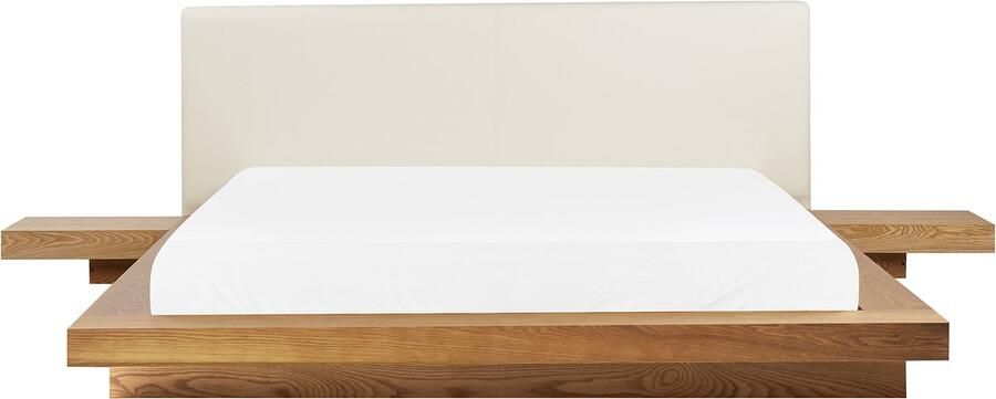 Beliani ZEN Futon tweepersoonsbed Lichtbruin 160 x 200 cm MDF - Foto 2