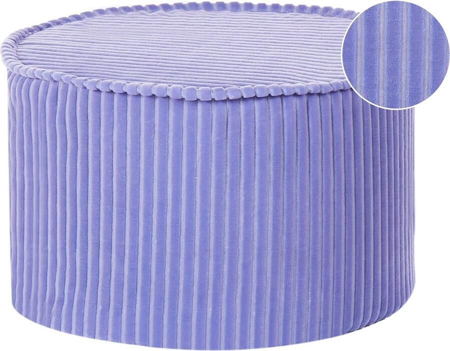 Beliani Poef ZIKRIA Fluweel Lichtviolet 40 cm 40 cm 25 cm