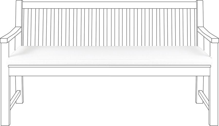 Beliani -VIVARA -Tuinkussen-Gebroken wit-152 x 54 cm-Polyester