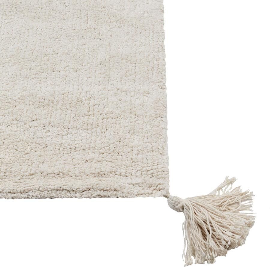 Beliani Vloerkleed teddybeer katoen beige 140 x 200 cm ZORAKAN