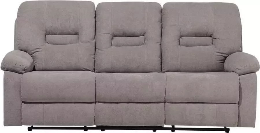 Beliani BERGEN Three Seater Sofa Beige Polyester - Foto 1