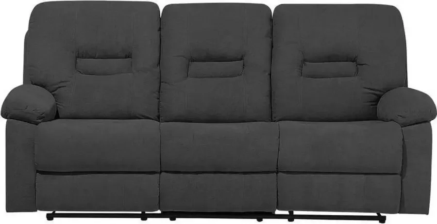 Beliani BERGEN Three Seater Sofa Grijs Polyester - Foto 1