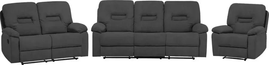 Beliani BERGEN Living Room Set Grijs Polyester